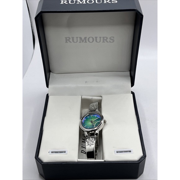 Rumours Women's Quartz Watch Blue/Green Dial Silver‎ Band- New Battery w/ Box - Picture 9 of 10